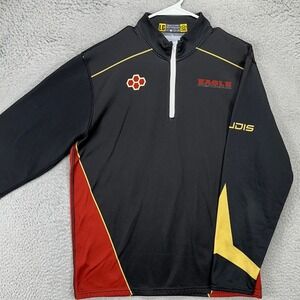 Rudis Mens Wrestling Pullover Shirt Large Black Quarter Zip Athletic Long Sleeve